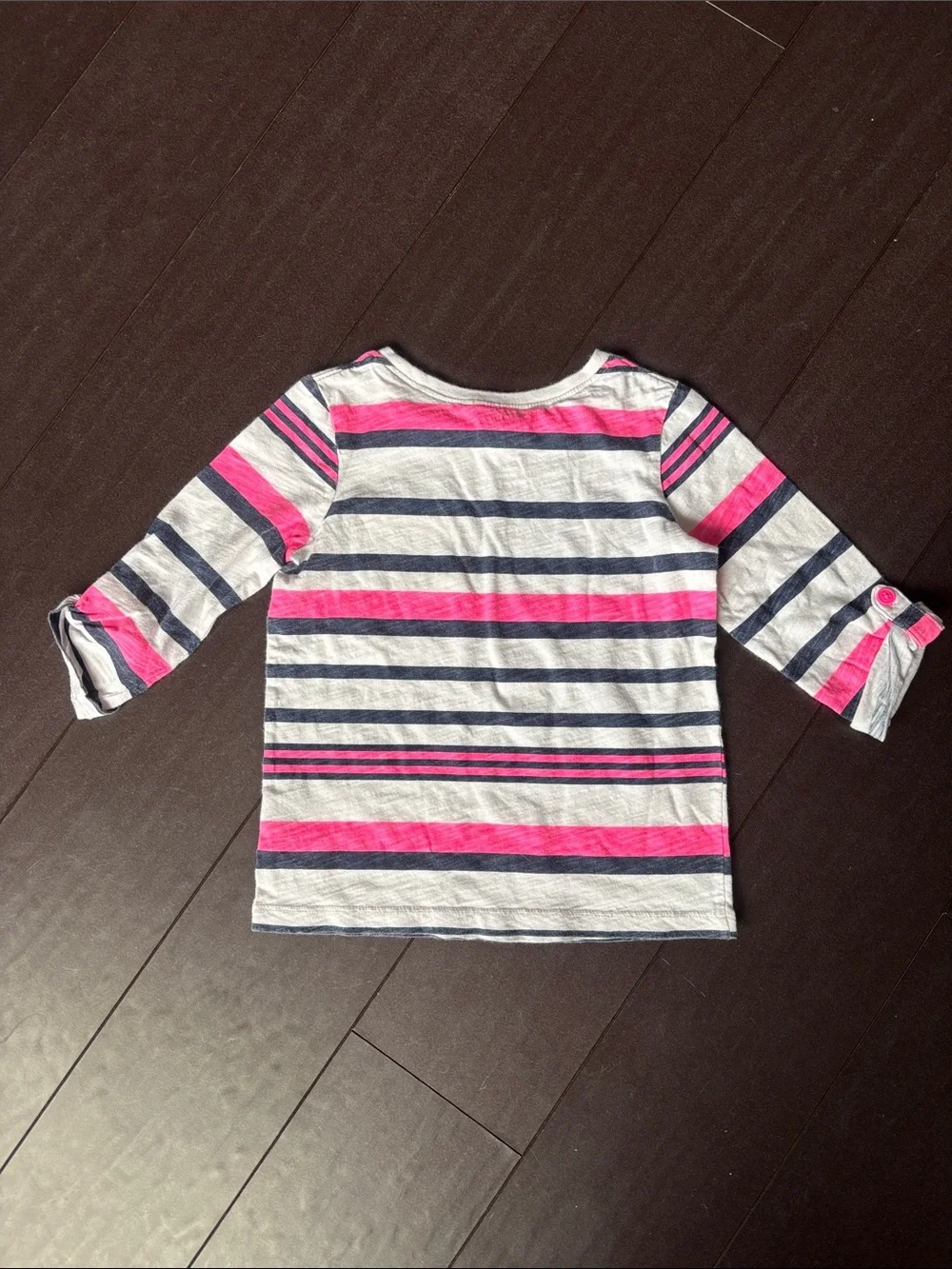 Carter's Girls' Hot Pink Graphic Tee & Pink Navy Striped Long Sleeve Top